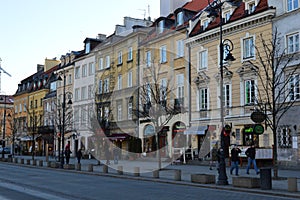 Shops on prestigious Krakowskie PrzedmieÃâºcie Warsaw Poland